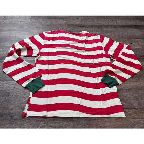 Jambys Mens Pajama Top Size Small Red and White Stripe Longsleeve O5 - Picture 2 of 7